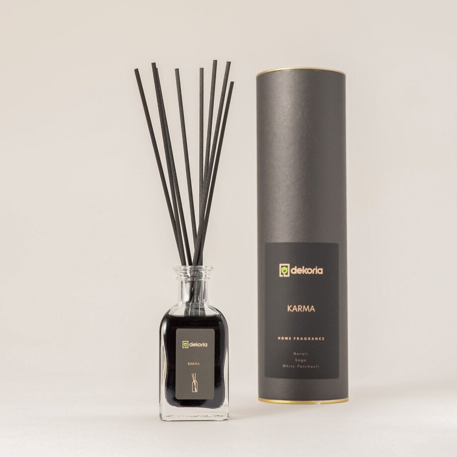 Dyfuzor zapachowy z patyczkami Karma, 5x5x25 cm