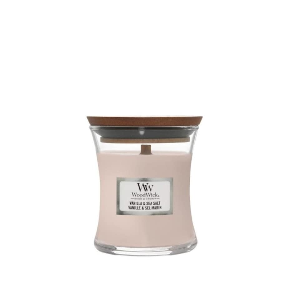 WoodWick świeca mała VANILLA & SEA SALT