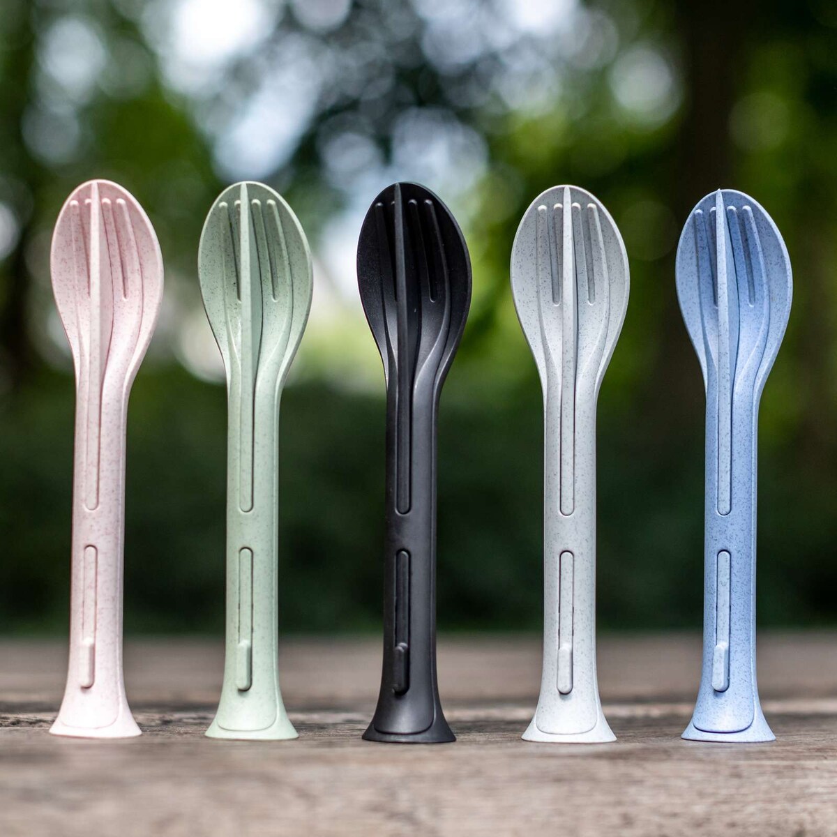 Zestaw sztućców KLIKK ORGANIC, sprytny sposób składania, 3 elementy, KOZIOL