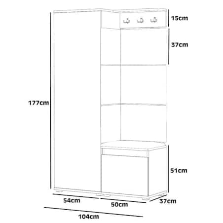 Garderoba do przedpokoju SINGAPUR 104 dąb craft/zielony