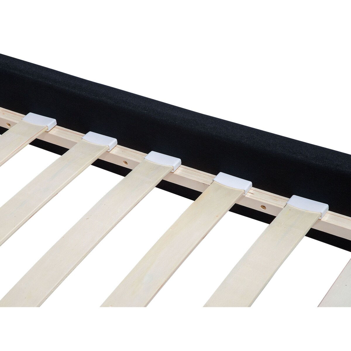 Łóżko tapicerowane LED 180 x 200 cm czarne FITOU