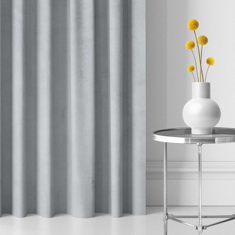 Zasłony gotowe na taśmie WELUROWE 140X250 Jasny szary