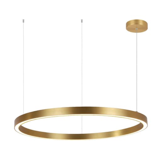 Lampa wisząca Midway LP-033/1P L GD ring LED 54W 3000K zwis złoty