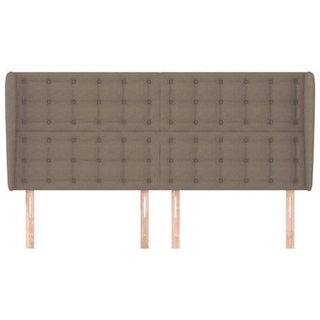 vidaXL Zagłówek uszak, taupe, 203x23x118/128 cm, tkanina