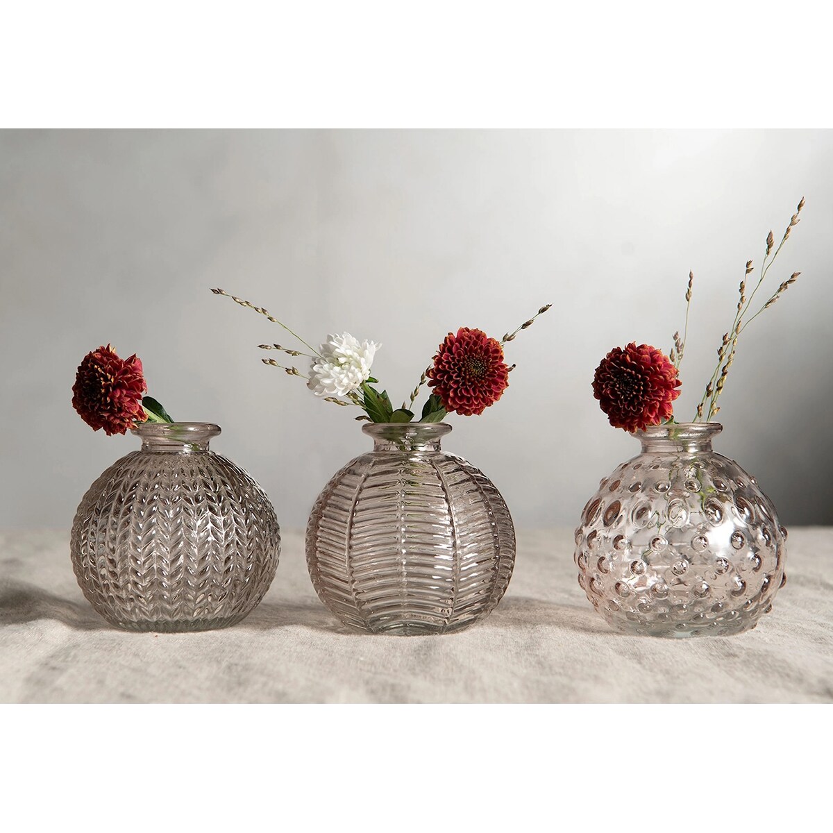 MAŁY WAZONIK WAZON SZKLANY 8cm 3 szt NA GAŁĄZKĘ KWIATY DO SALONU DOMU BOHO