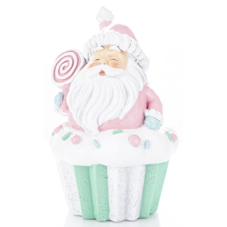 Dekoracja Mikołaj na muffince 14x10x9 cm BABBO NATALE