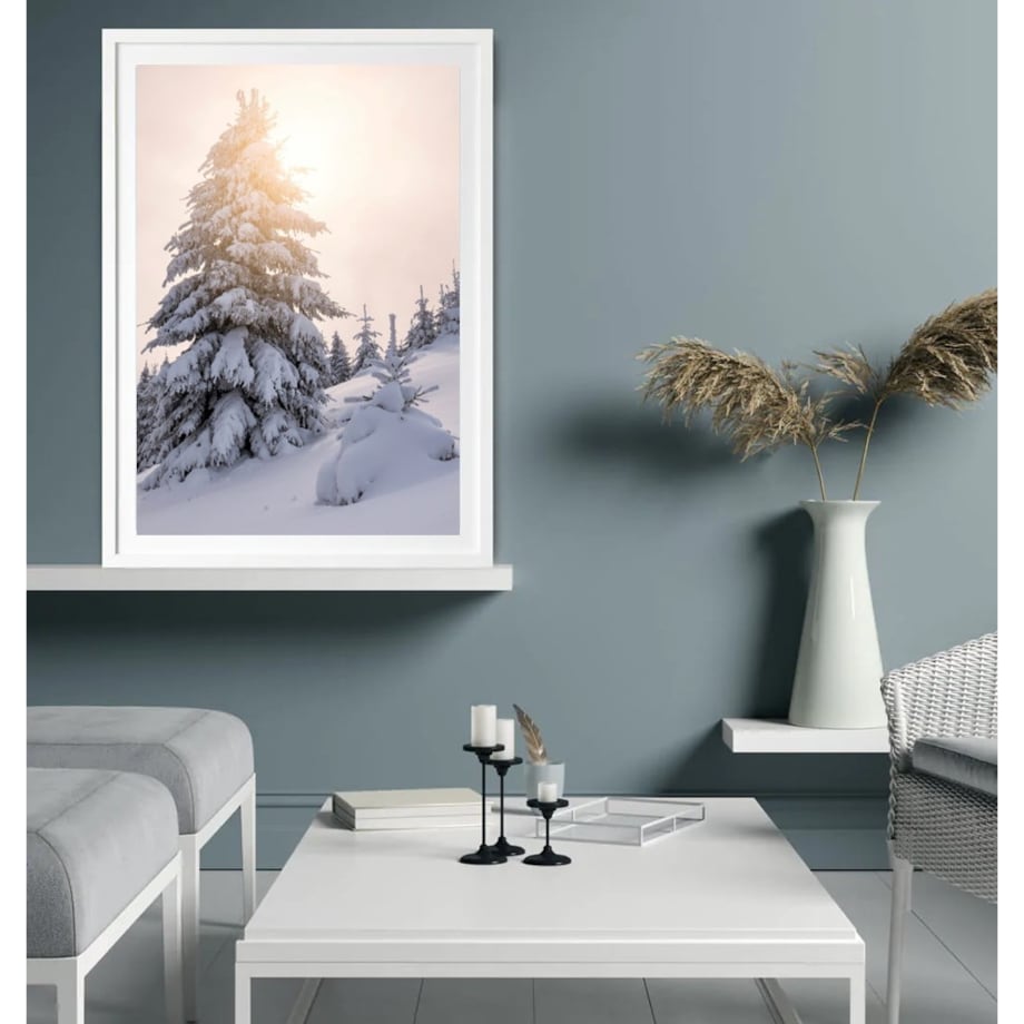 Poster Story, Plakat, Obraz - Ośnieżone Choinki, wymiary 42 x 60 cm