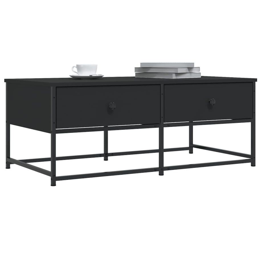 vidaXL Stolik kawowy, czarny 100x51x40 cm, materiał drewnopochodny