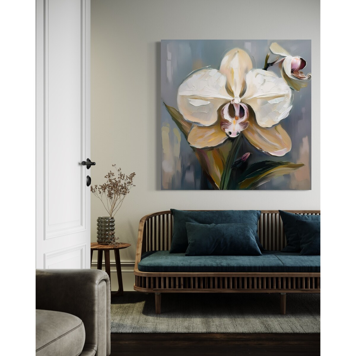 Feeby Obraz na płótnie, Malowany Kwiat Orchidei 30x30