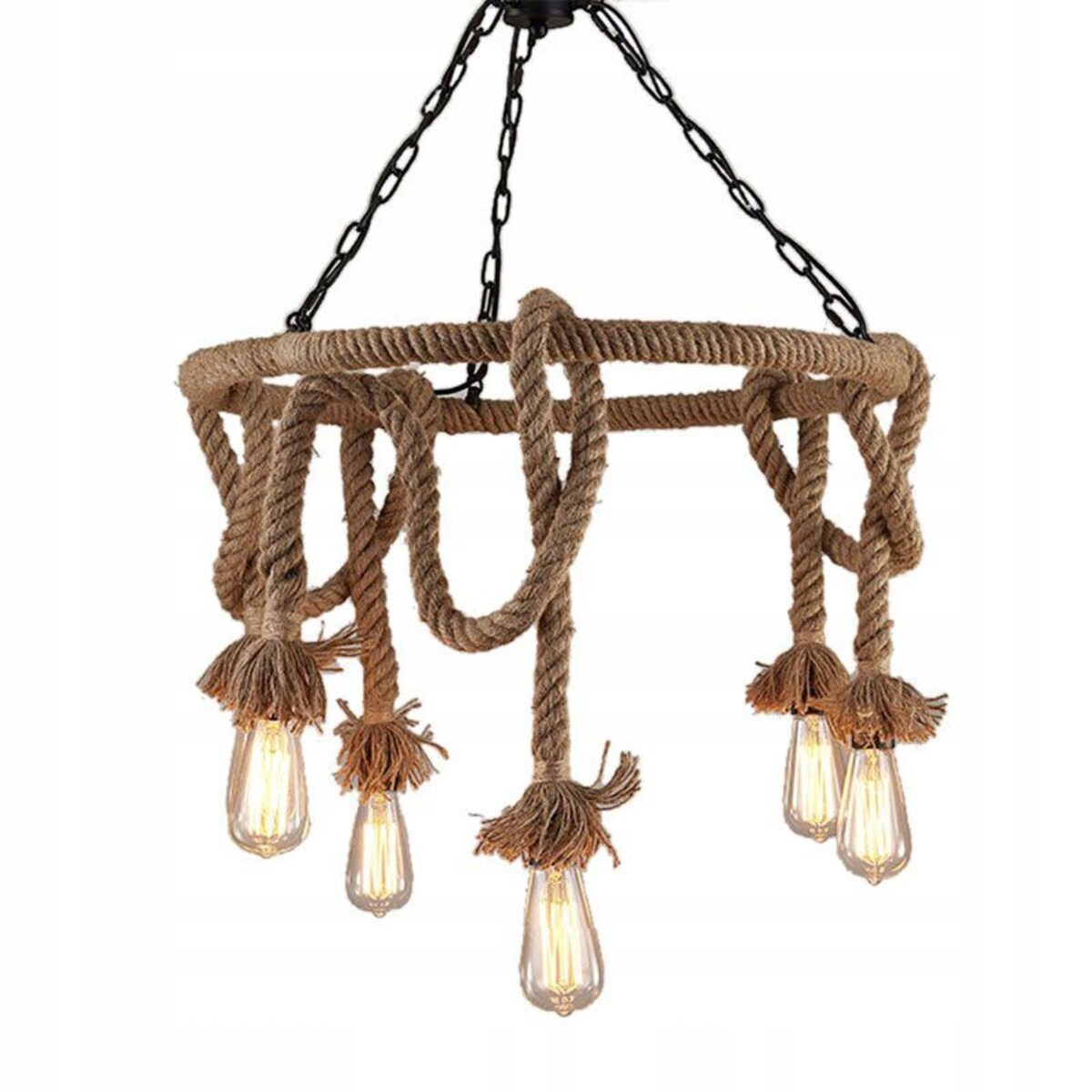Lampa Wisząca Sufitowa Żyrandol Na Sznurze 5 Rope