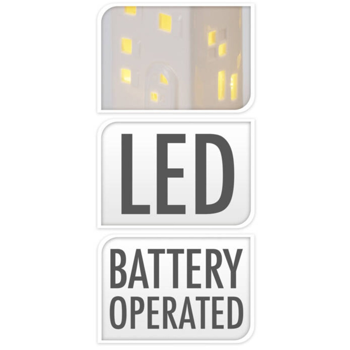 Ozdobny domek ceramiczny LED, 16 cm