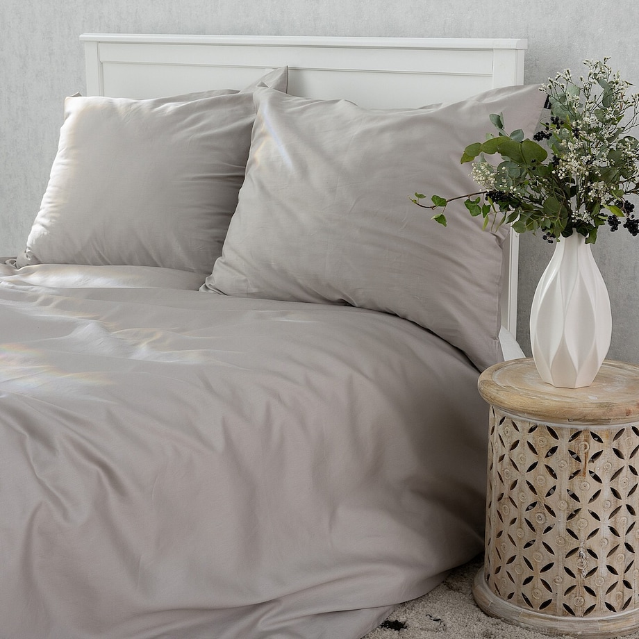 Pościel z satyny bawełnianej Beige 160x200 cm, 160x200 cm