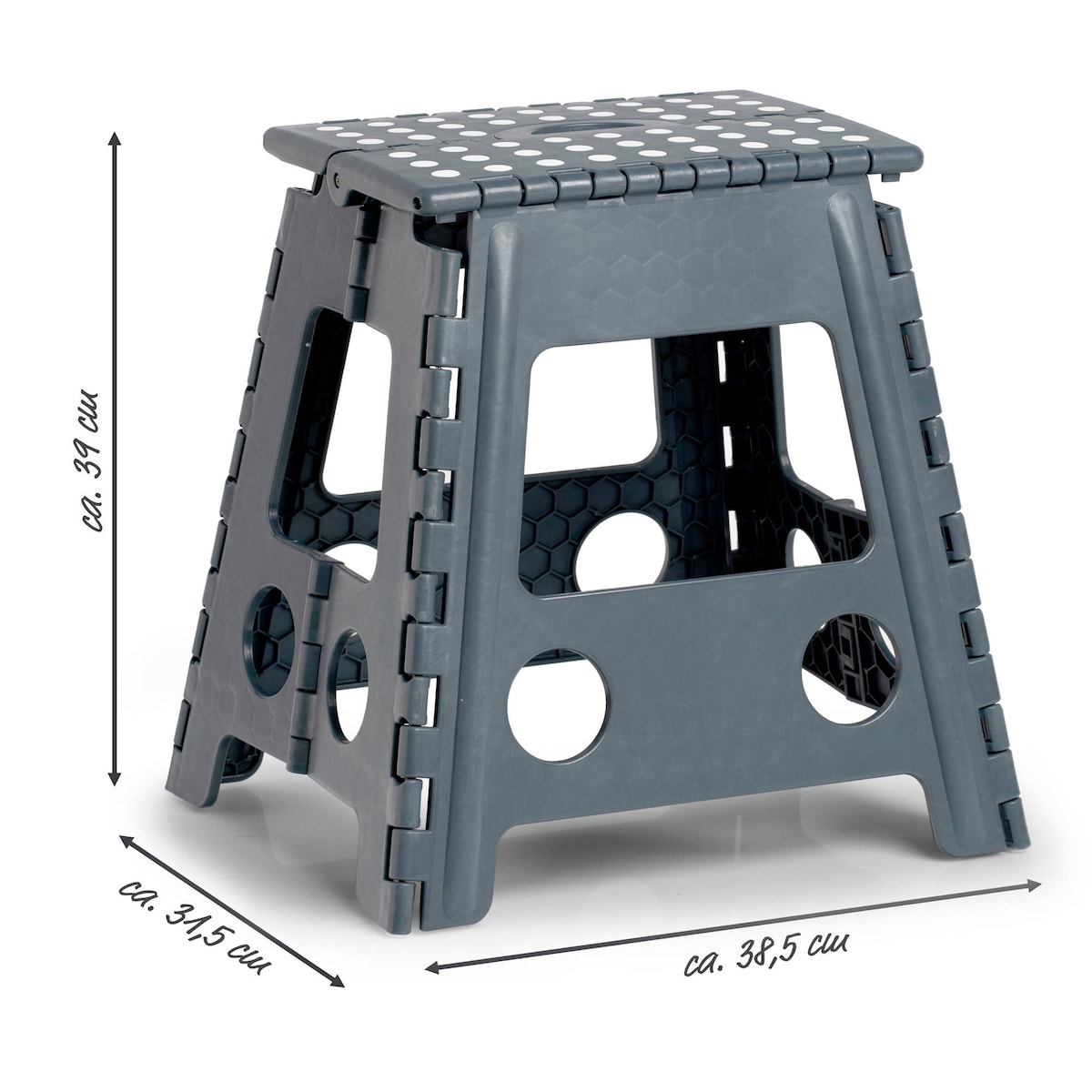 Stołek antypoślizgowy składany, 38,5 x 31,5 x 39 cm, ZELLER