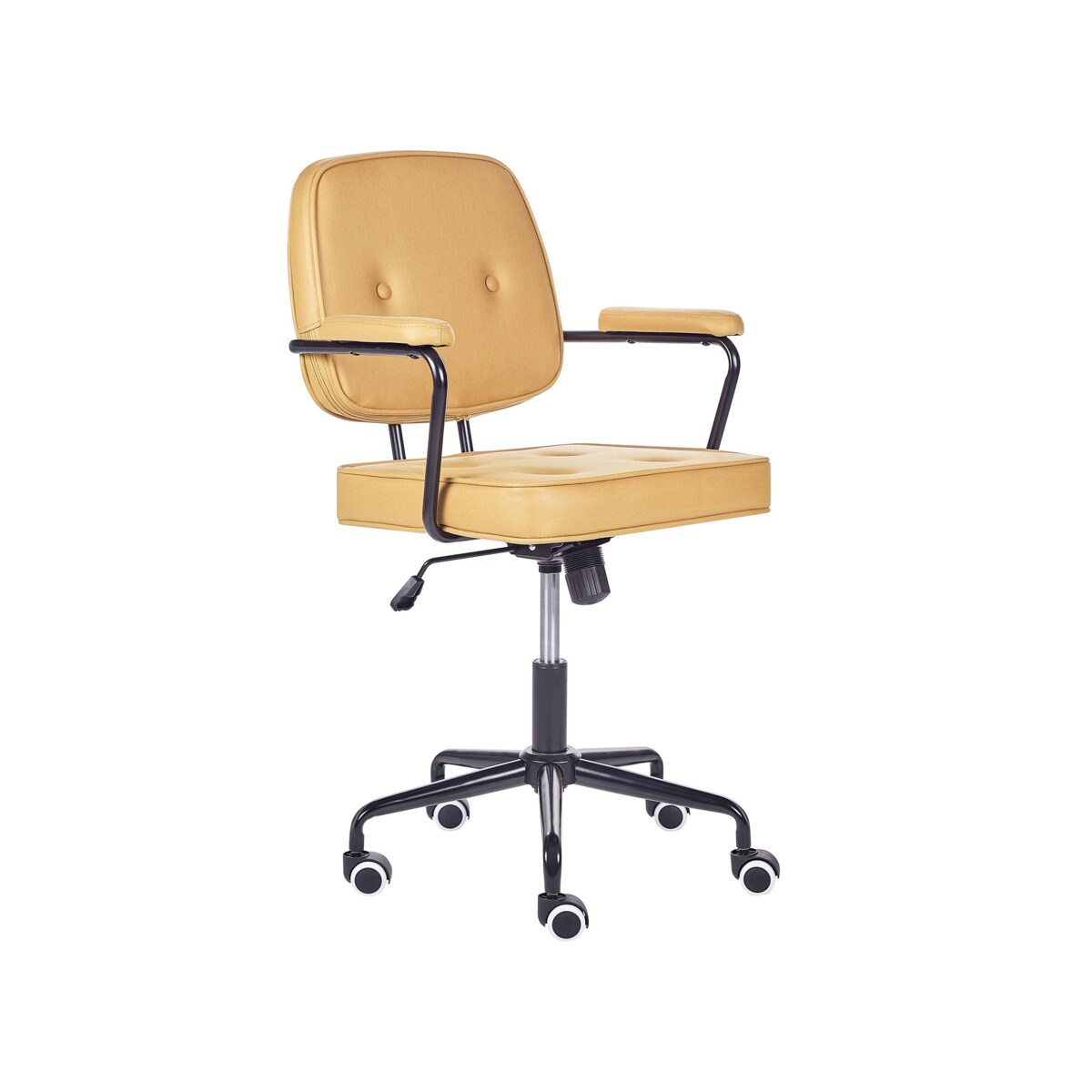 Krzesło biurowe regulowane ekoskóra żółte PAWNEE