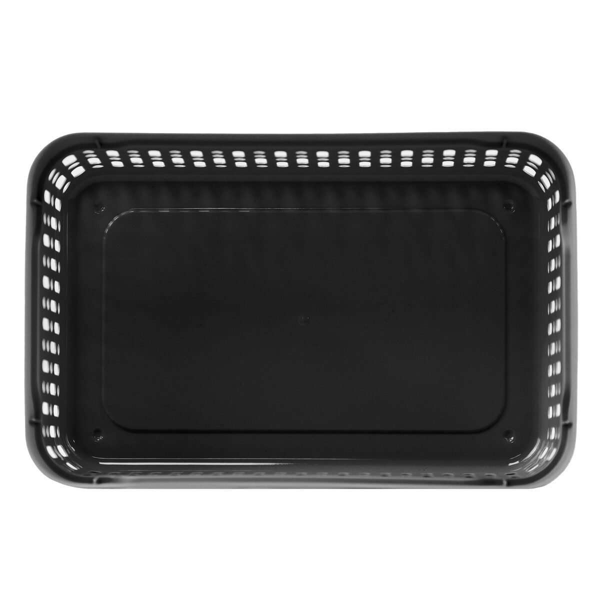 Koszyk Koszyczek Ażurowy M Plastikowy Na Kosmetyki Do Łazienki Pojemnik Z Pokrywką Zamykany Z Dziurkami Czarny