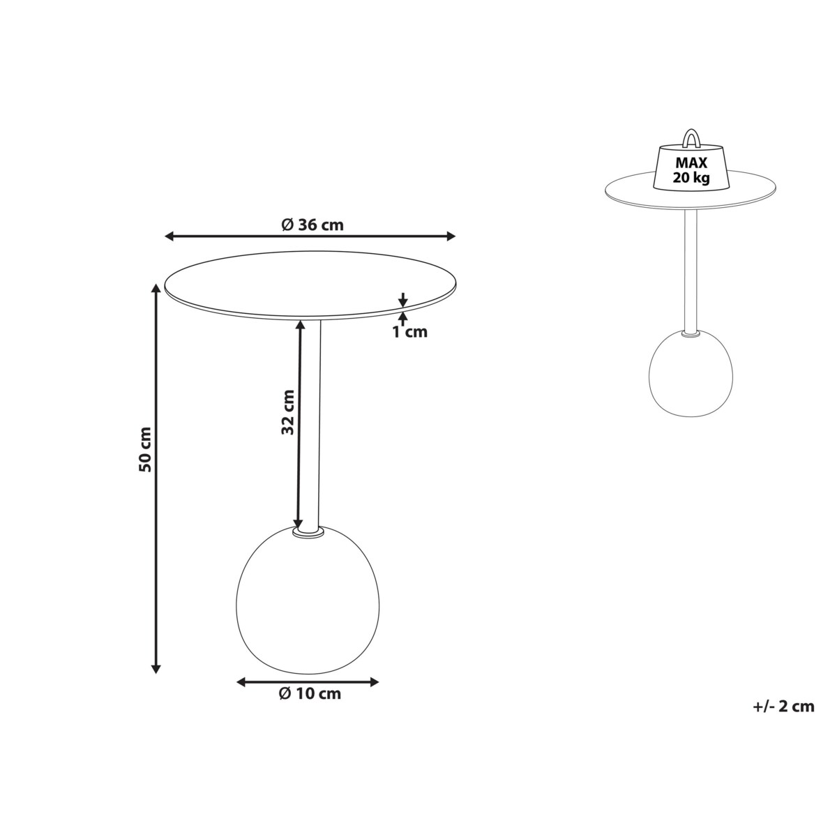 Stolik pomocniczy OAHE Metal Złoty