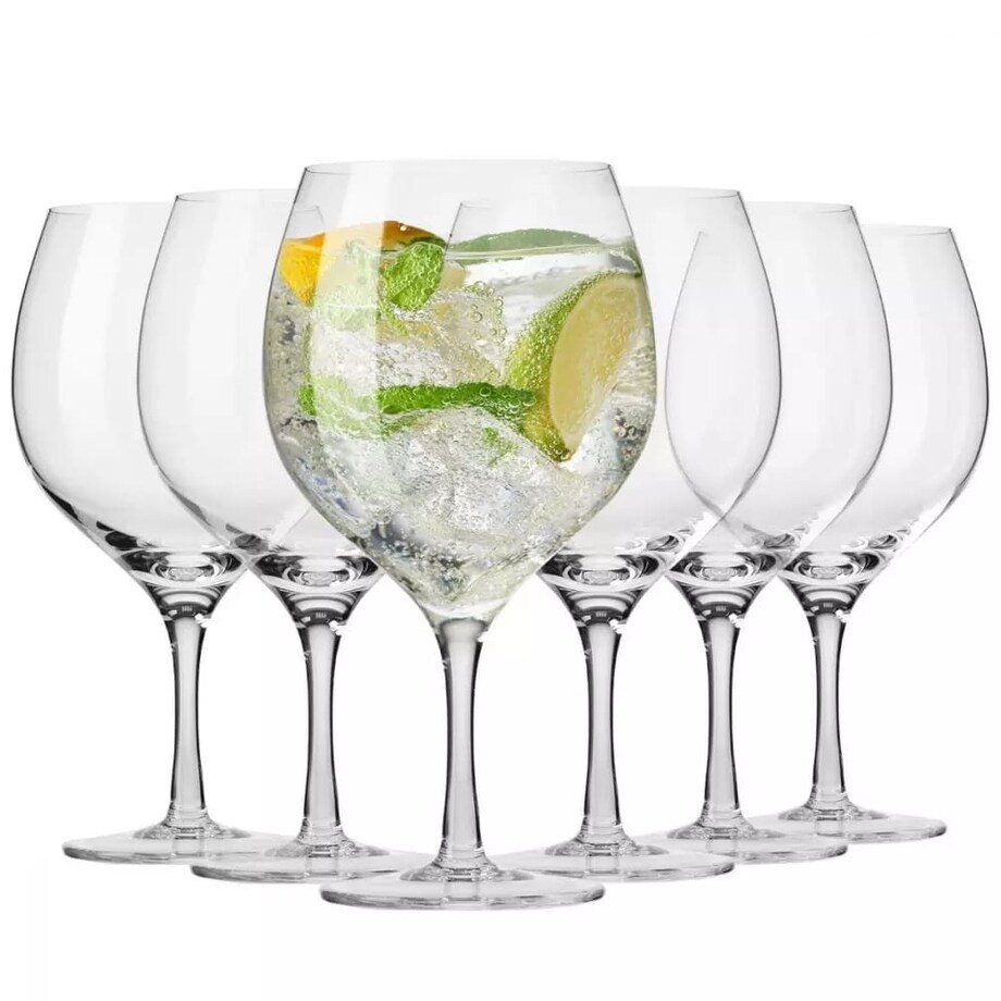 Duże Kieliszki Gin Tonic Koktajle na Nóżce Krosno Harmony 6 x 700 ml Zestaw