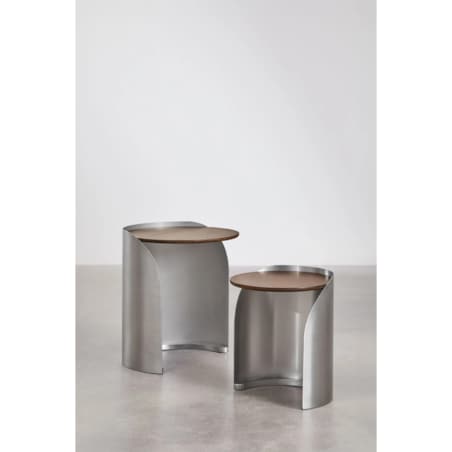 Komplet stolików Xireisa z drewna mango i stali nierdzewnej