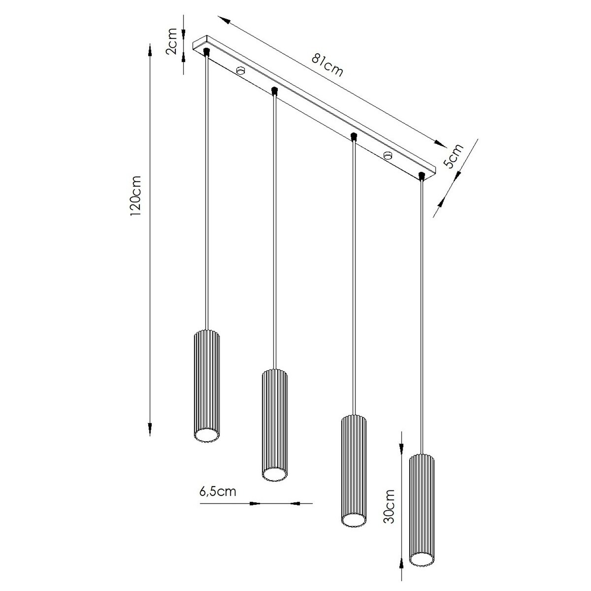 Lampa wisząca KARBON 4L zielona oliwka