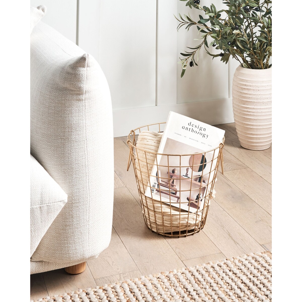 Kosz metalowy złoty NITMA