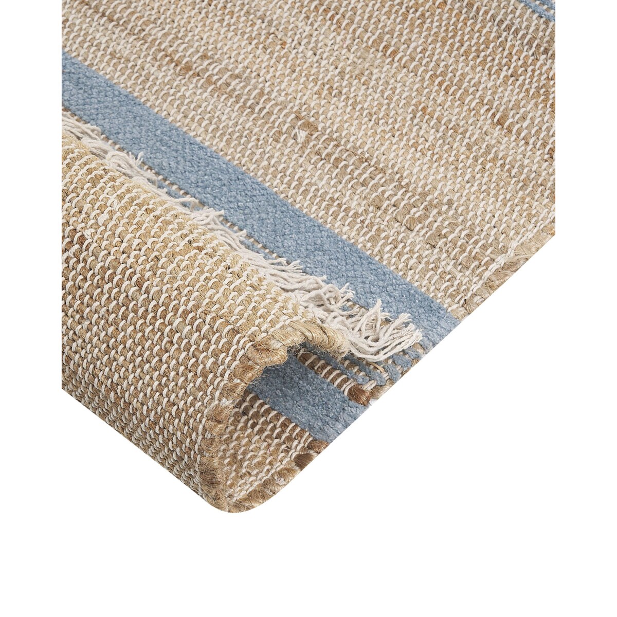 Dywan z juty 80 x 300 cm beżowo-niebieski TALPUR