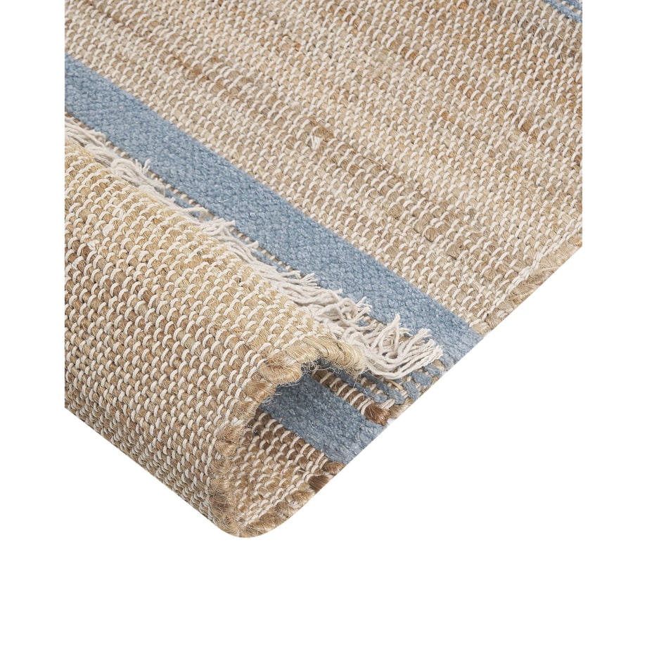 Dywan z juty 80 x 300 cm beżowo-niebieski TALPUR