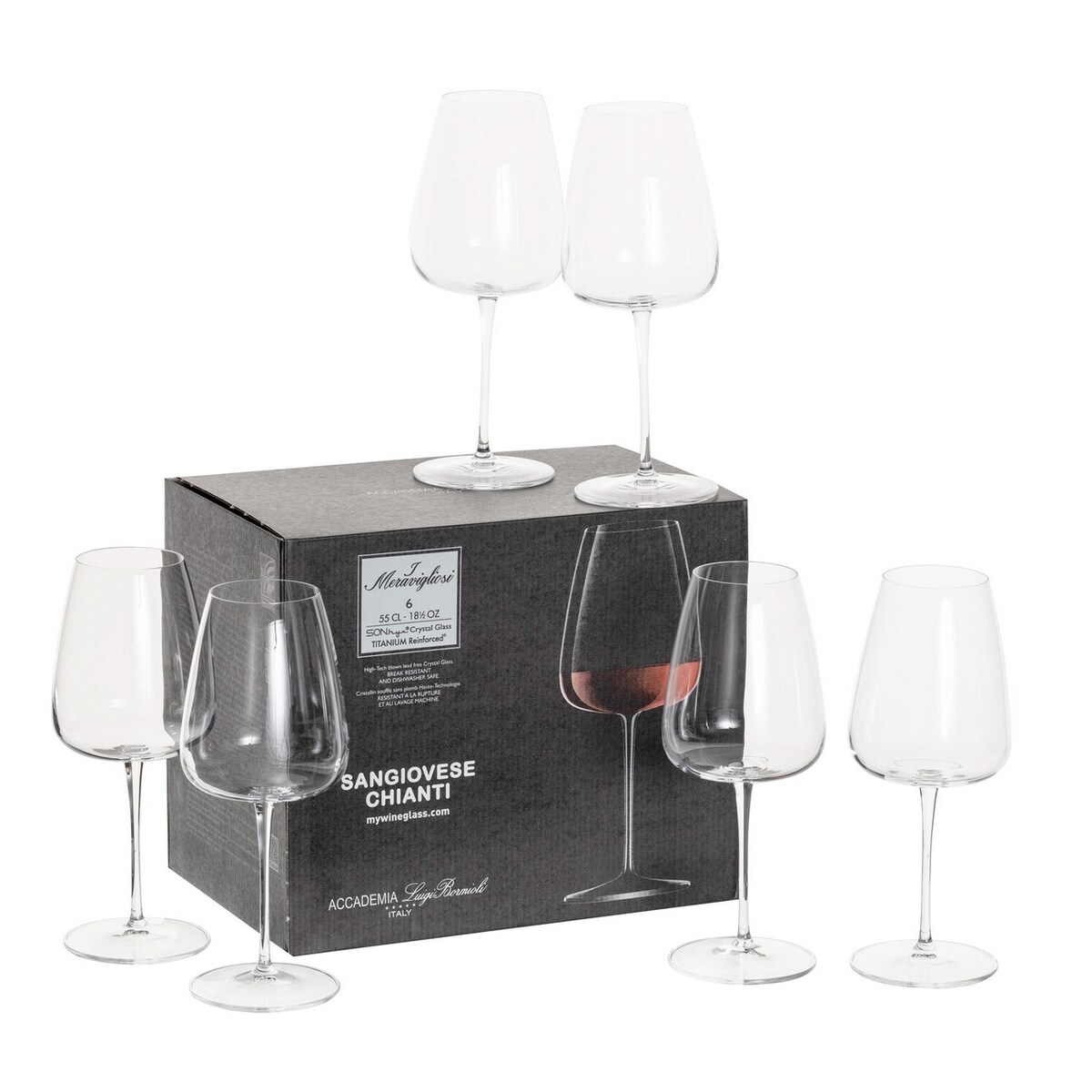 Kieliszki do wina Gioco 6 szt. 550ml, 6,2 x 8,5 x 22,7 cm