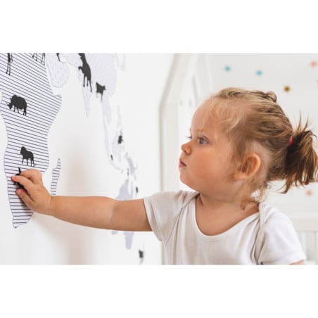 Naklejka World Map Black, 155x88cm