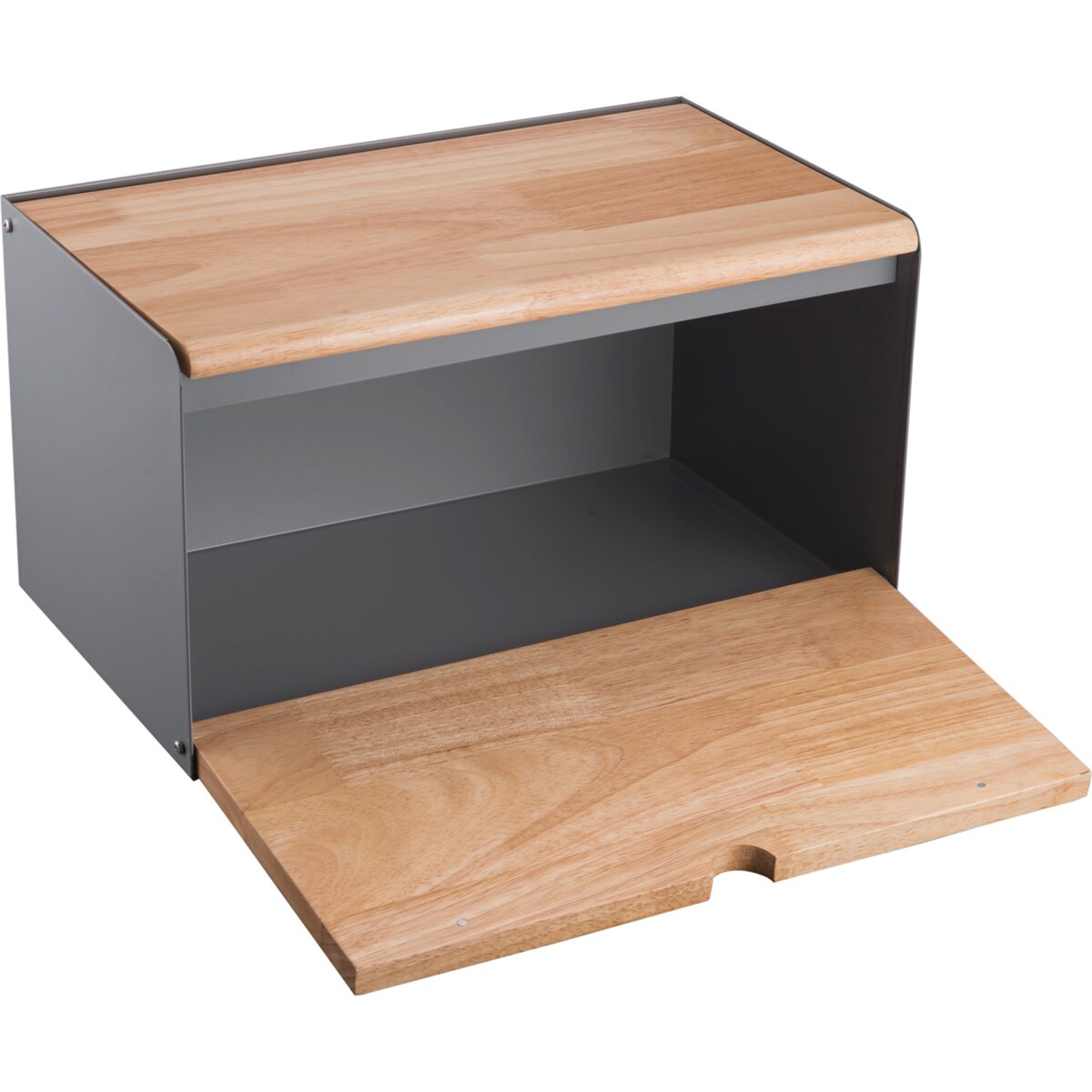 Chlebak stalowo-drewniany pojemnik na chleb pieczywo szary KLAUSBERG