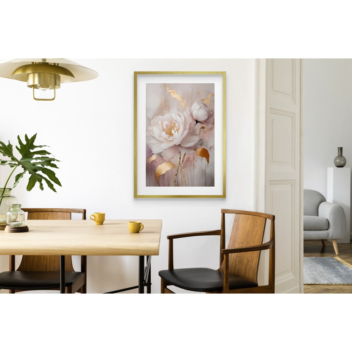 Plakat Obraz na ścianę Różowo Złota dekoracja ścienna do salonu Glamour