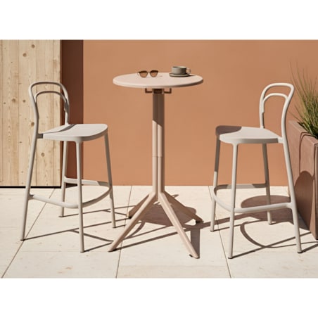 Stolik ogrodowy barowy LEGRENA 60 cm 60 cm Beżowy