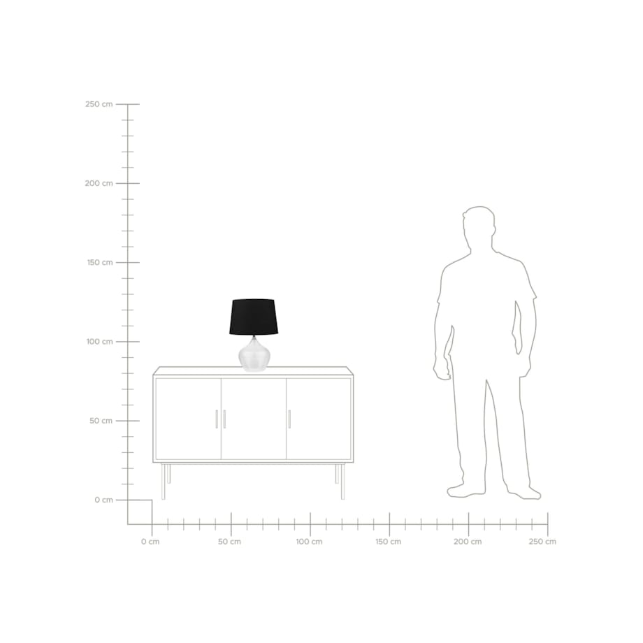 Lampa stołowa szklana czarna OSUM