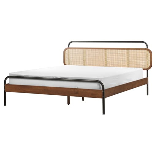 Łóżko drewniane 160 x 200 cm ciemne BOUSSICOURT