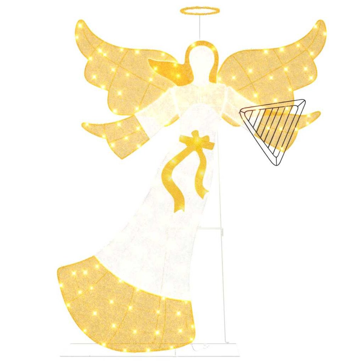 vidaXL Podświetlany kąt Ciepła biel 116 x 29 x 158.5 cm Poliester