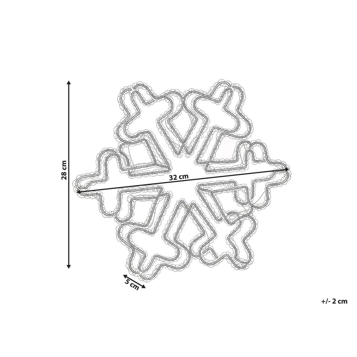 Dekoracja ogrodowa LED SILVERAN Śnieżynka 28 cm Biały