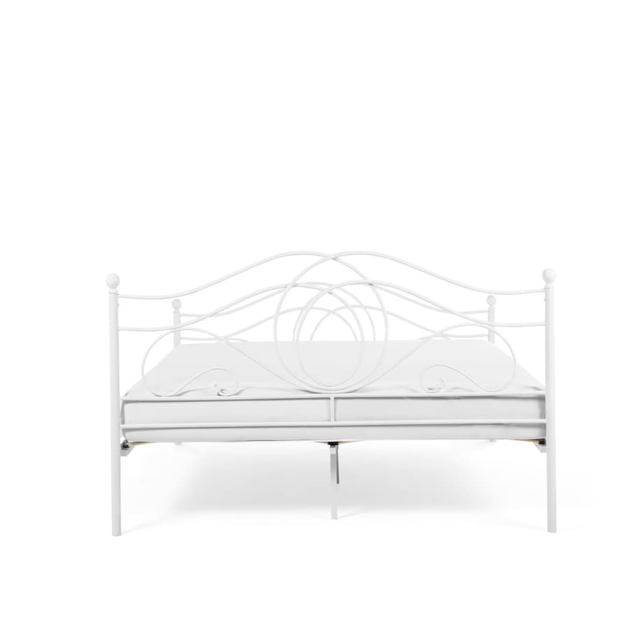 Łóżko metalowe 180 x 200 cm białe LYRA