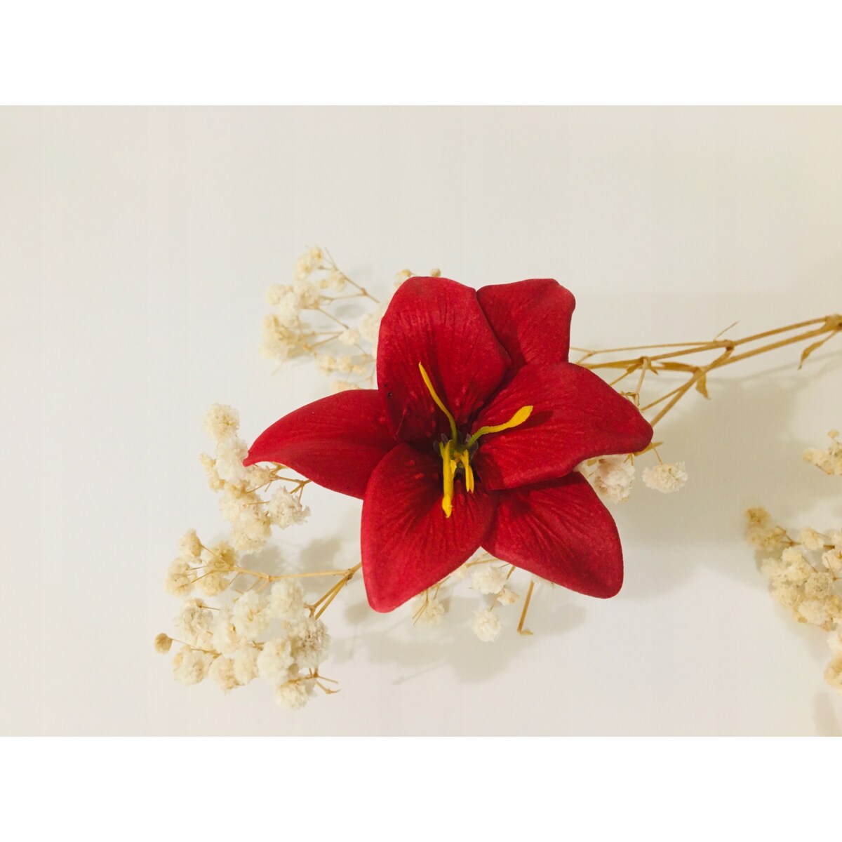 duży KWIATY MYDLANE lilia bordowa do bukietów stroika flower box podarunek