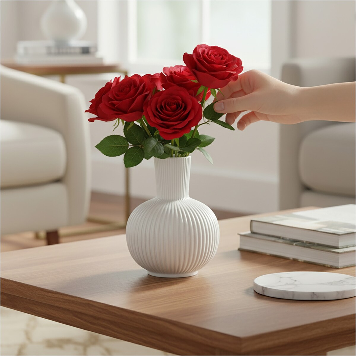 Wazon Ceramiczny Zdobiony Dekoracyjny Waza Ozdobna Na Kwiaty 21 Cm