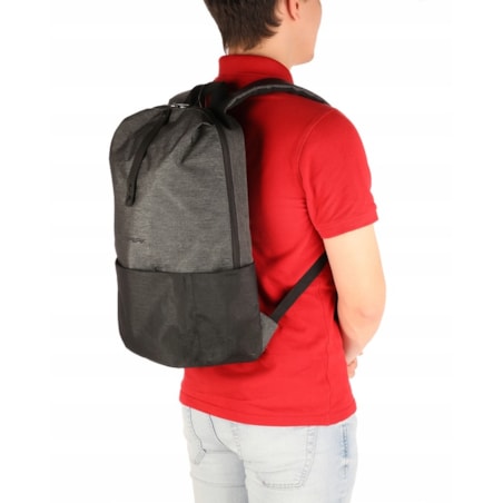 Plecak Czarny / Szary Miejski Podróżny Na Laptop 15,6" Pojemny Do Samolotu