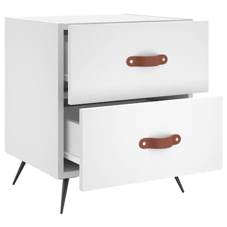 vidaXL Szafka nocna, biała, 40x35x47,5 cm, materiał drewnopochodny