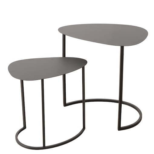 Zestaw dwóch stolików kawowych JERRY, łezka, metalowych