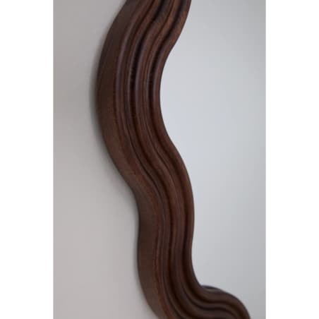 Lustro ścienne faliste z drewna dębowego Ø80 cm Luesia