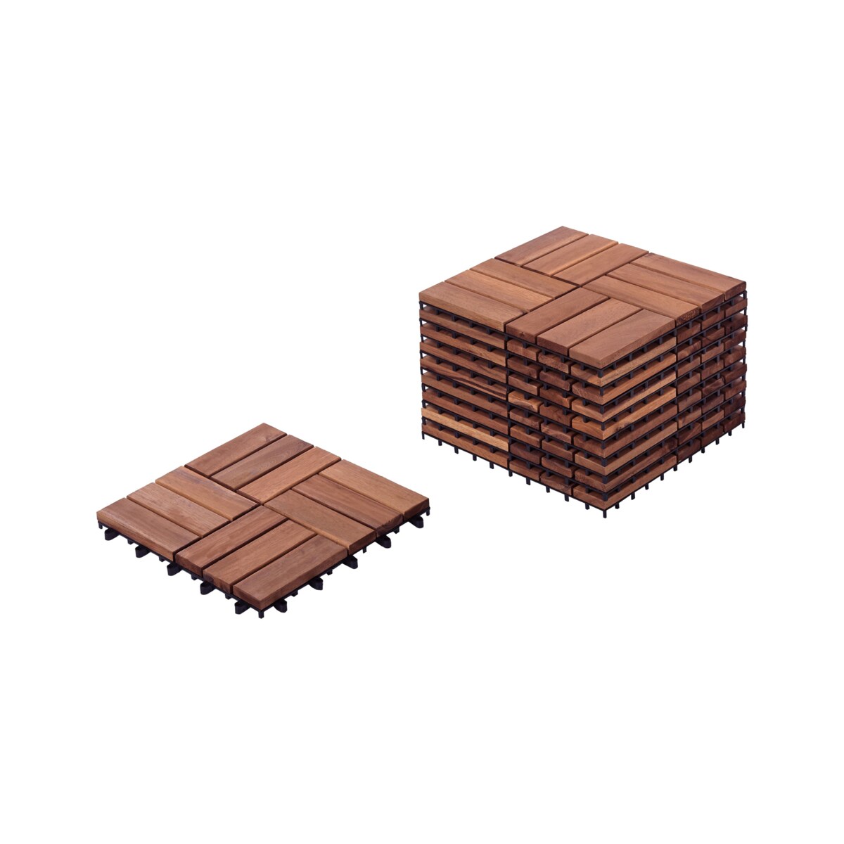 Płytki tarasowe ACERENZA Certyfikowane drewno akacjowe Brązowy