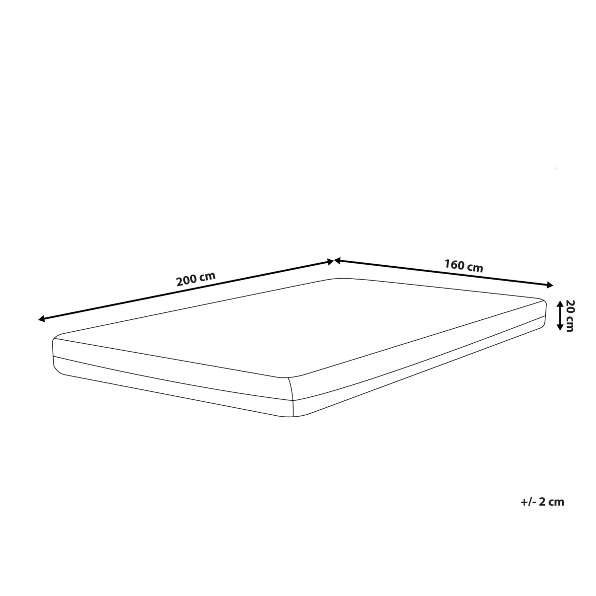 Materac memory foam zdejmowany pokrowiec 160 x 200 cm GLEE