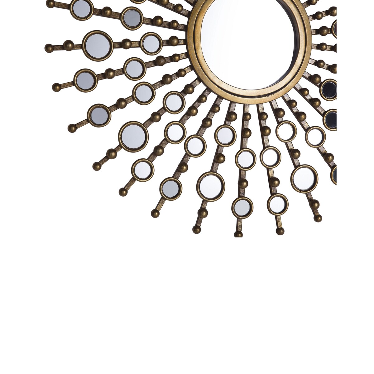 Metalowe lustro ścienne słońce ø 70 cm złote BLOIS