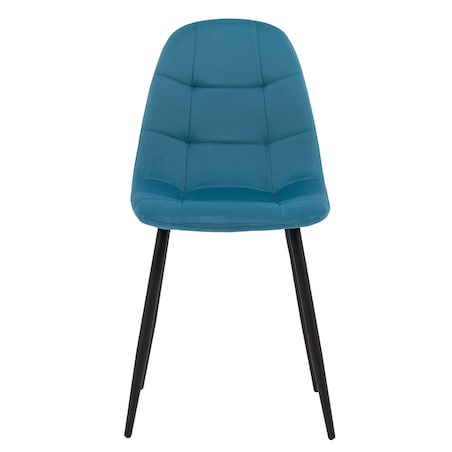 Krzesło tapicerowane welurowe do salonu pikowane nowoczesne turkusowe