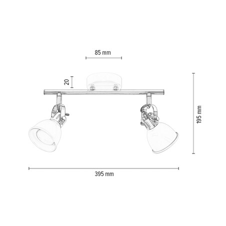 Lampa Sufitowa BRITOP Lighting 2xGU10 Max.50W Minimalistyczne Połączenie Chromu i Czerni, Polski Producent, 1 szt.