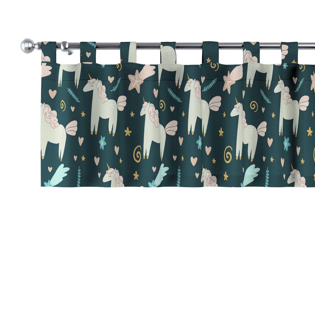 Lambrekin na szelkach 260x40 niebieski