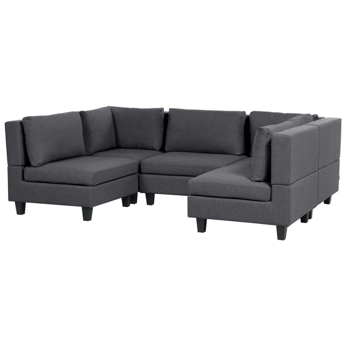 Sofa modułowa 5-osobowa z otomaną ciemnoszara UNSTAD
