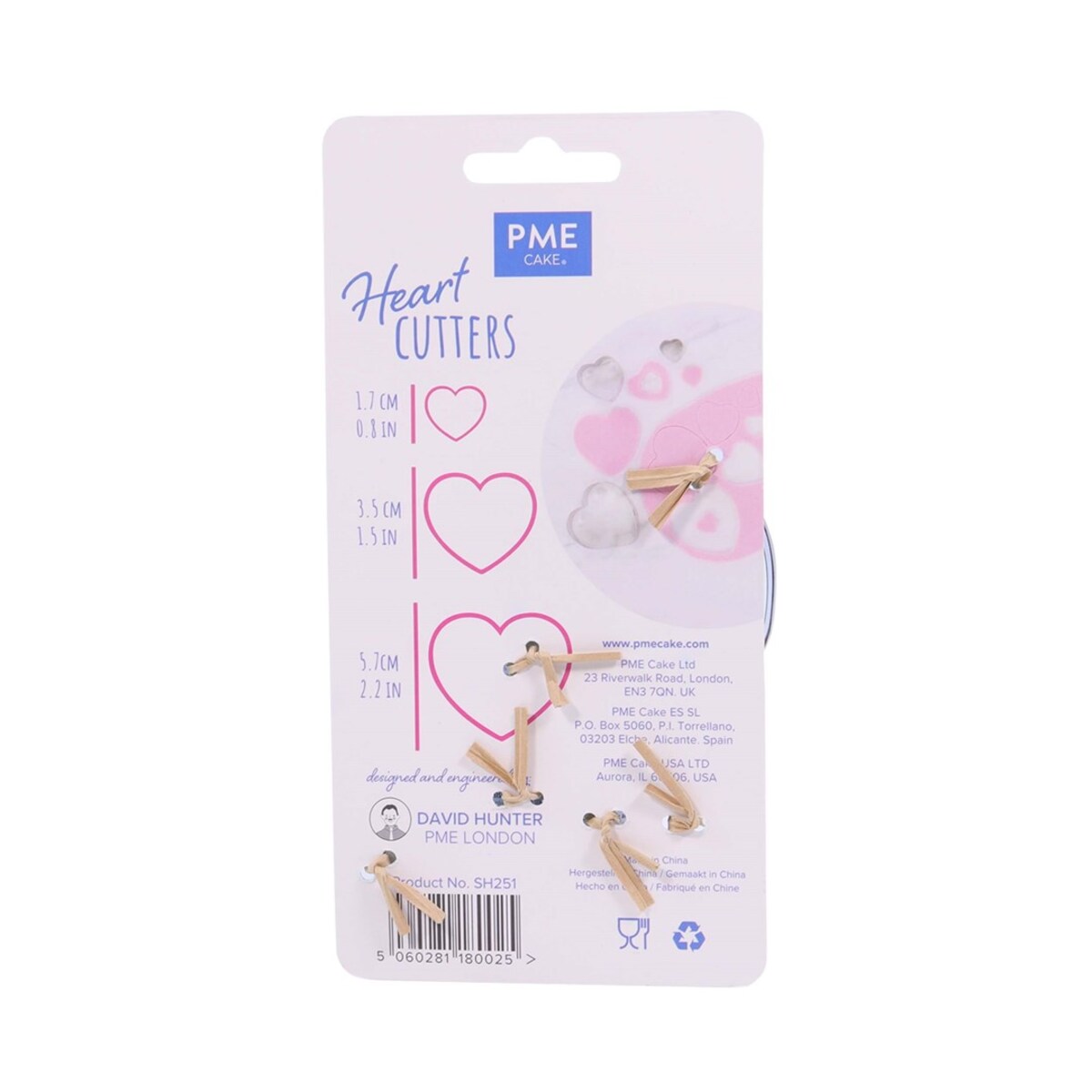 PME Zestaw 3 metalowych foremek serce